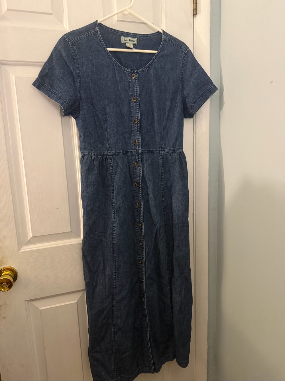 Vintage L.L. Bean Denim Maxi Dress Women’s 10 100% Cotton